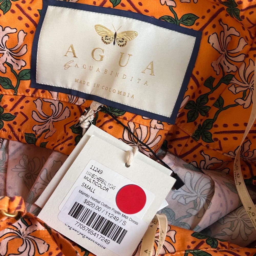Agua by Agua Bendita Orange Floral Midi Dress - Picture 12 of 14